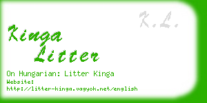 kinga litter business card